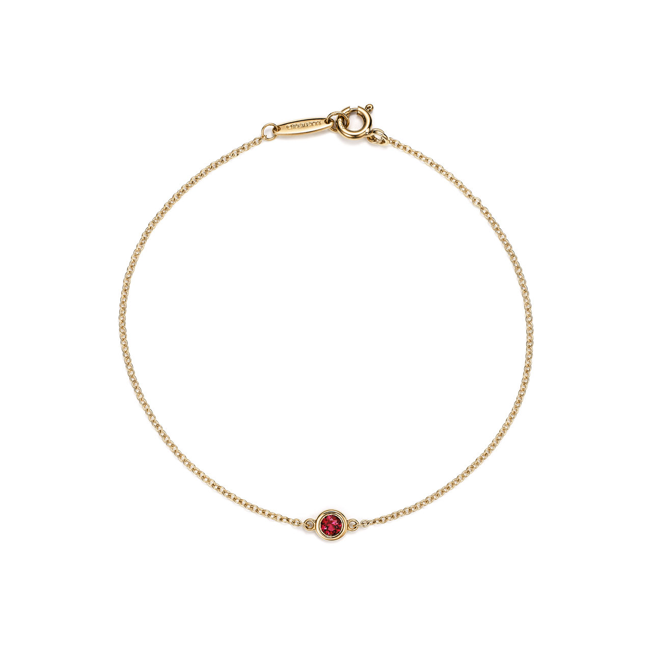 Color by the Yard Bracelet in Yellow Gold with a Ruby