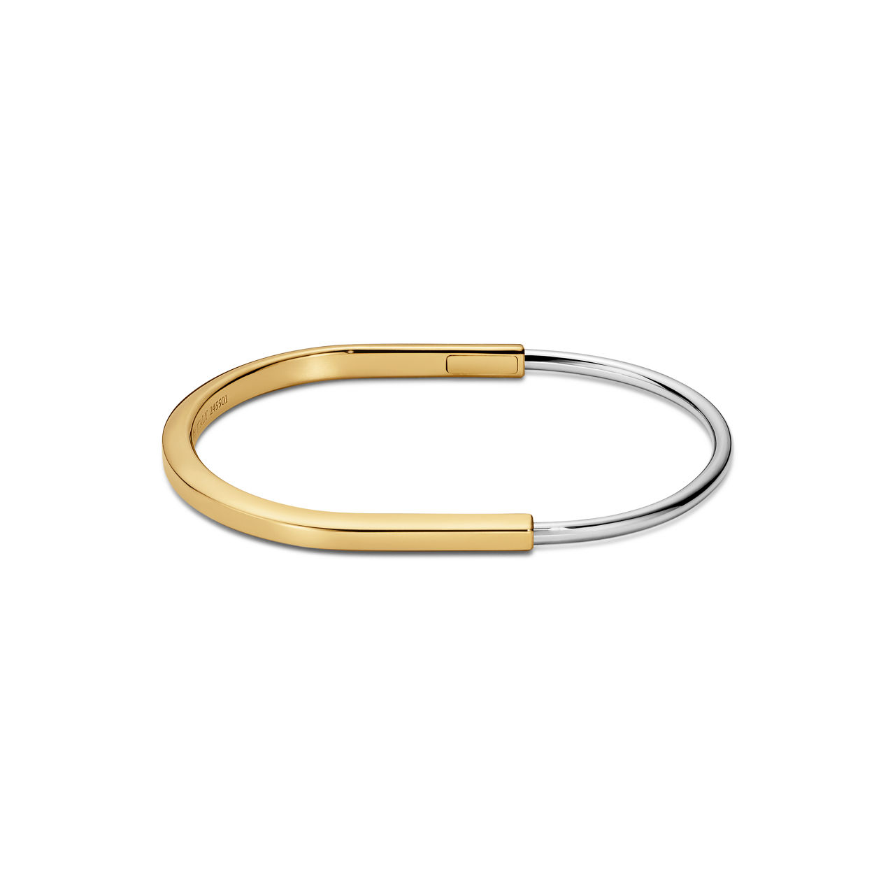 Narrow Bangle in Yellow and White Gold
