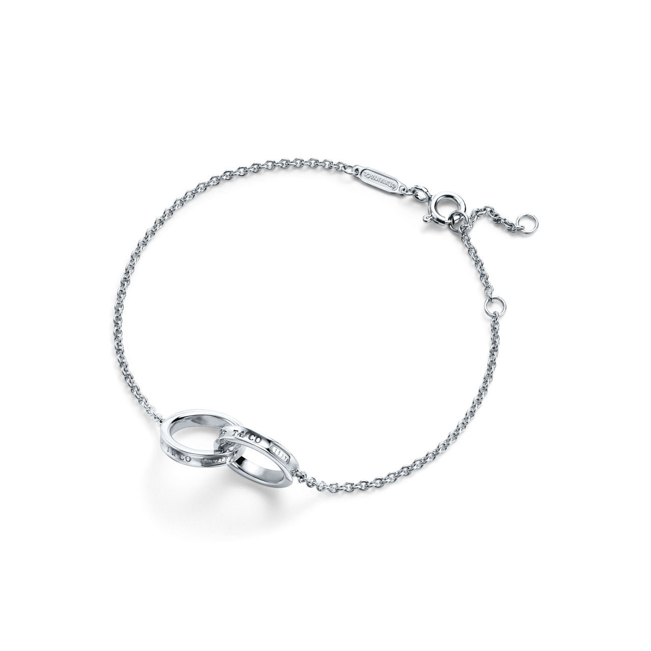 Interlocking Circles Chain Bracelet in Silver