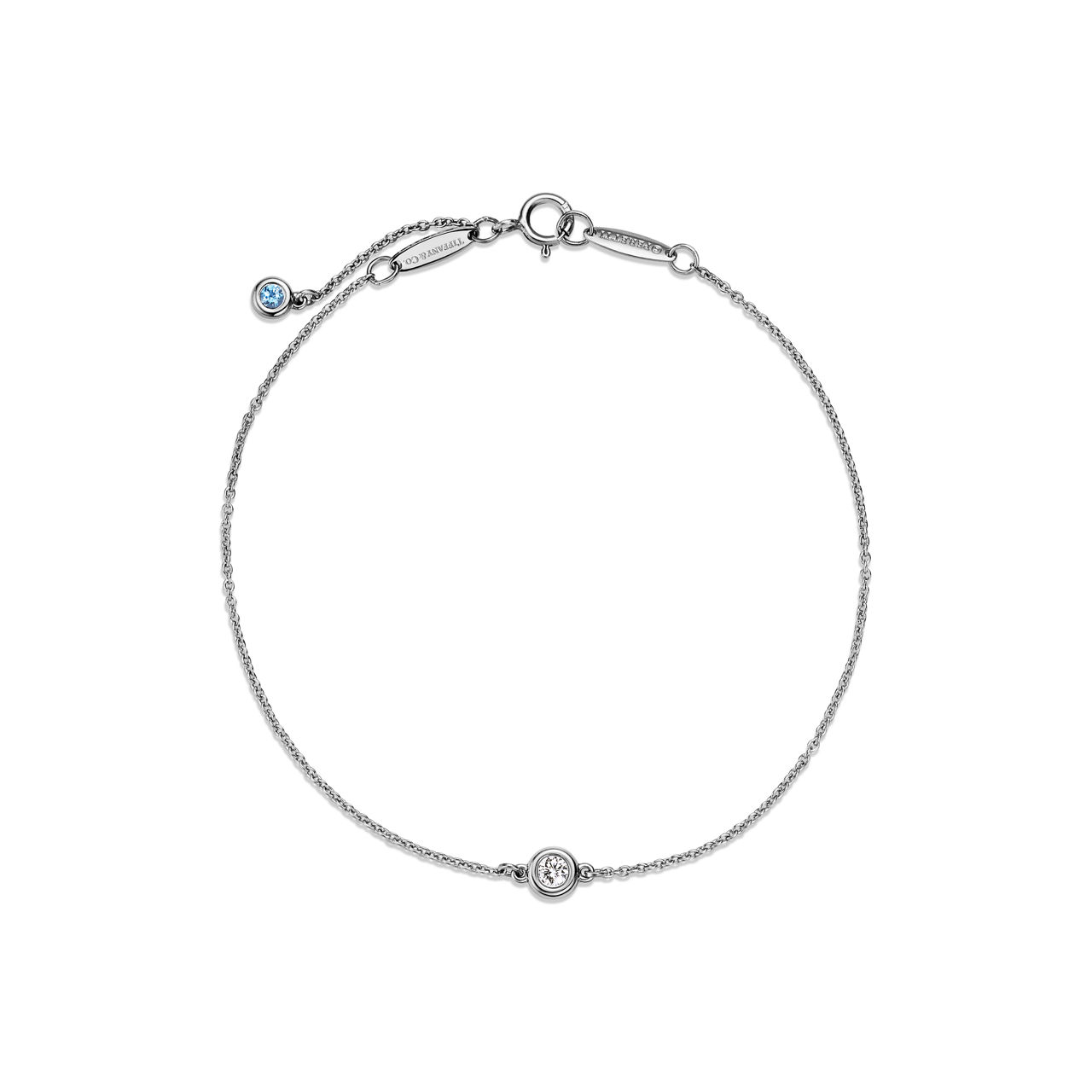 Bracelet in Platinum with an Aquamarine
