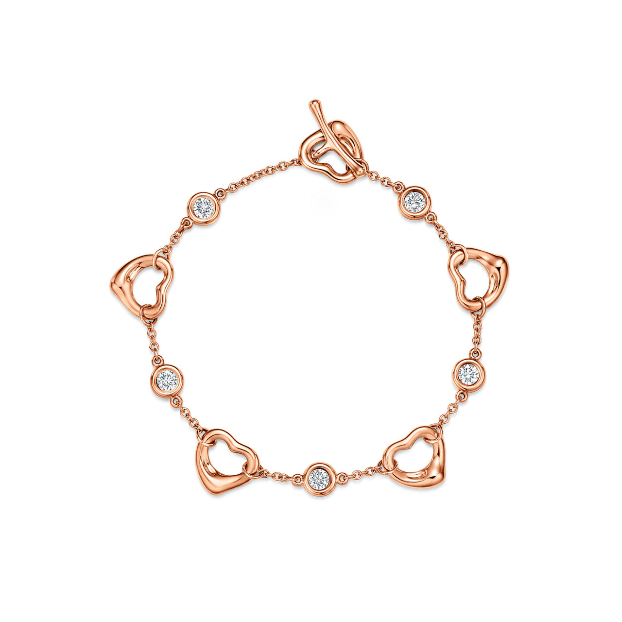 Open Heart Bracelet in Yellow Gold