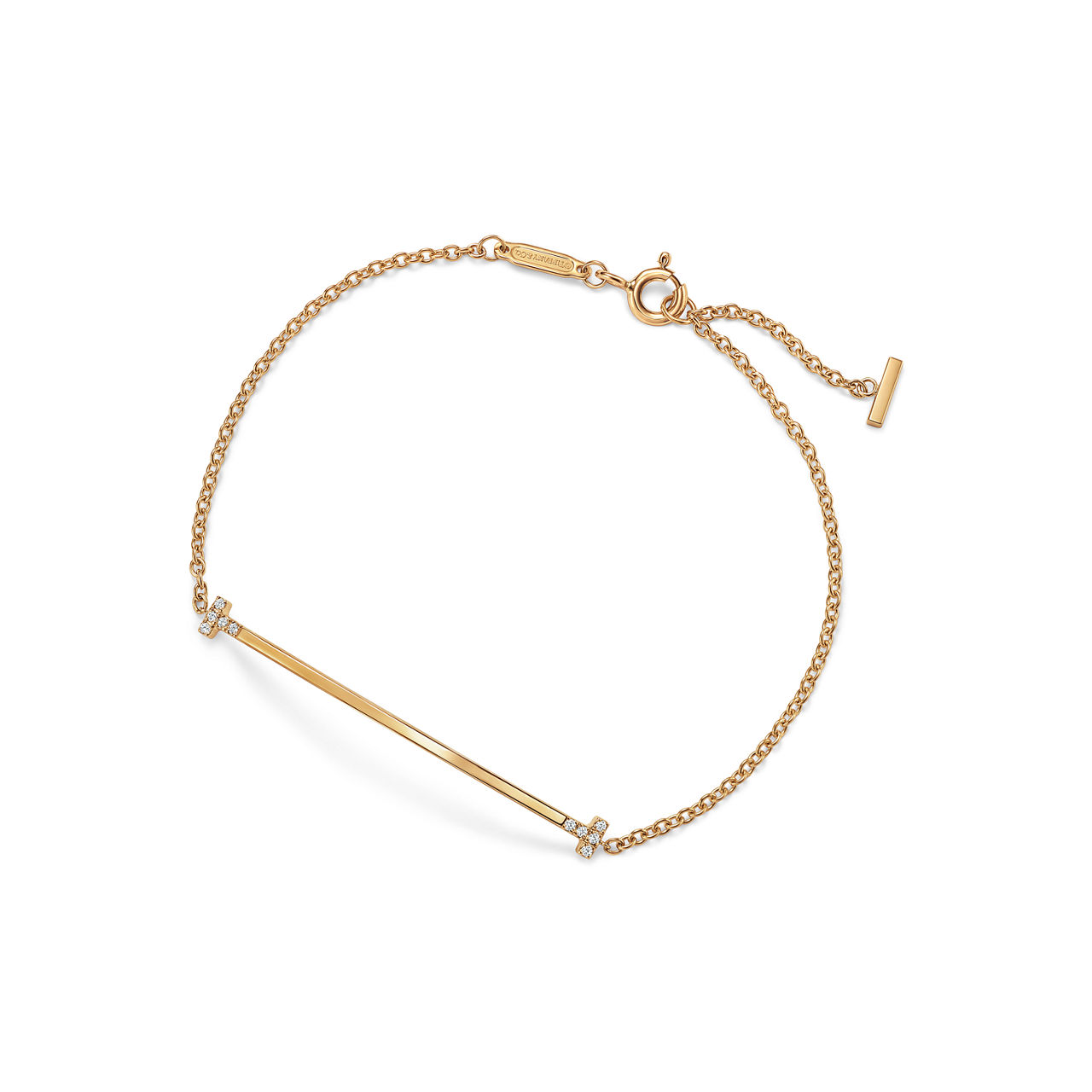 Smile Small Bracelet in Yellow Gold with Diamonds
