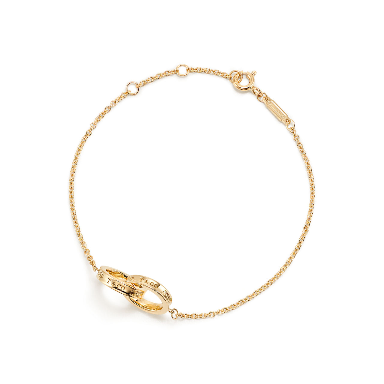 Interlocking Circles Chain Bracelet in Yellow Gold