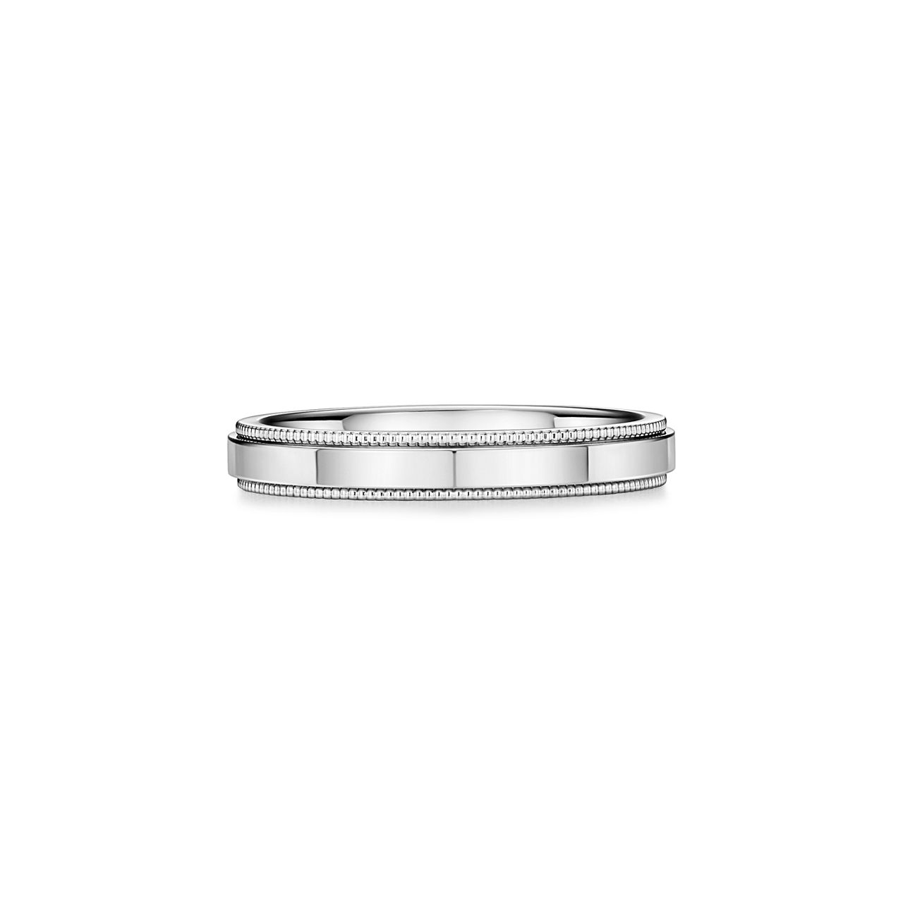 Milgrain Band Ring in Platinum, 3 mm Wide