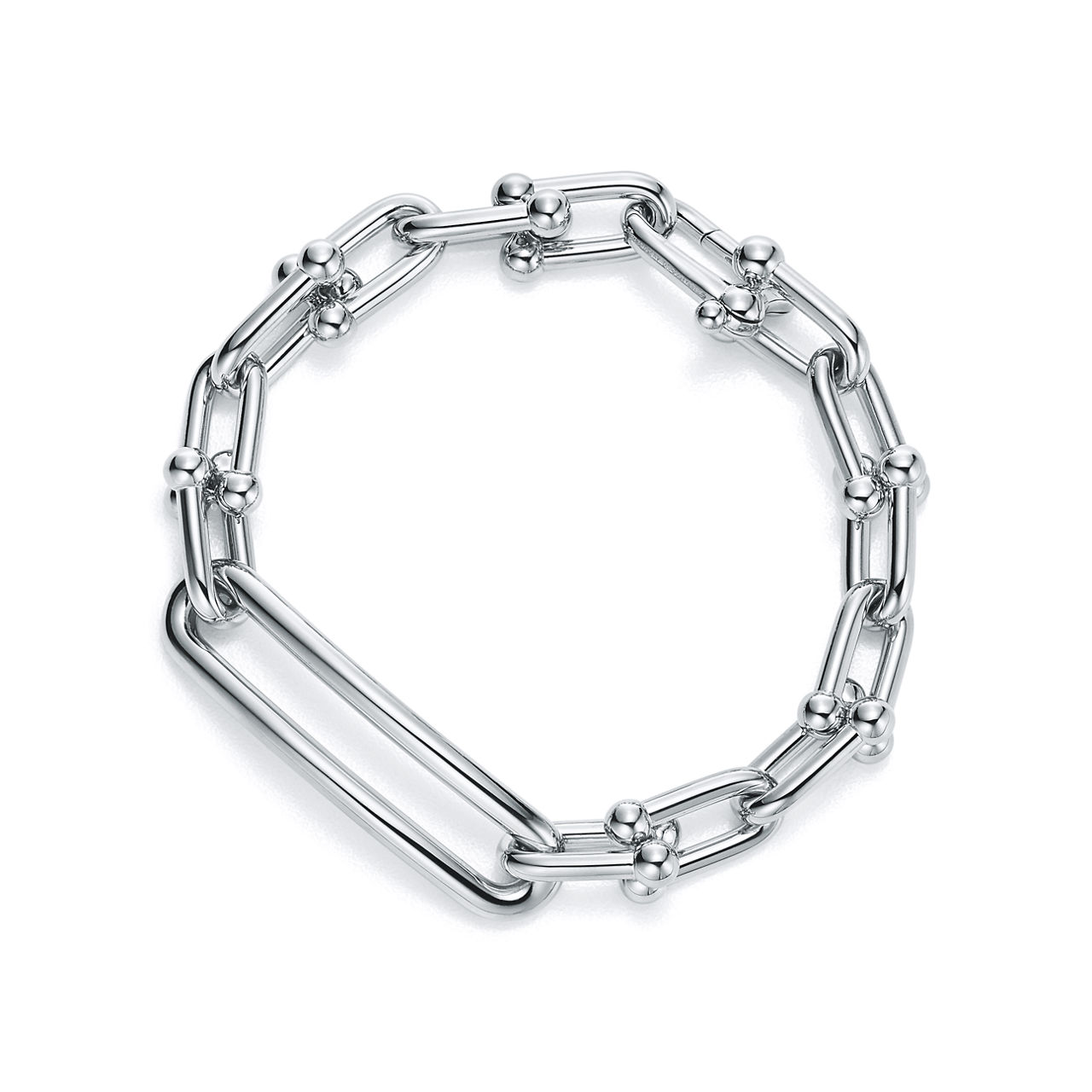 Elongated Link Bracelet in Sterling Silver