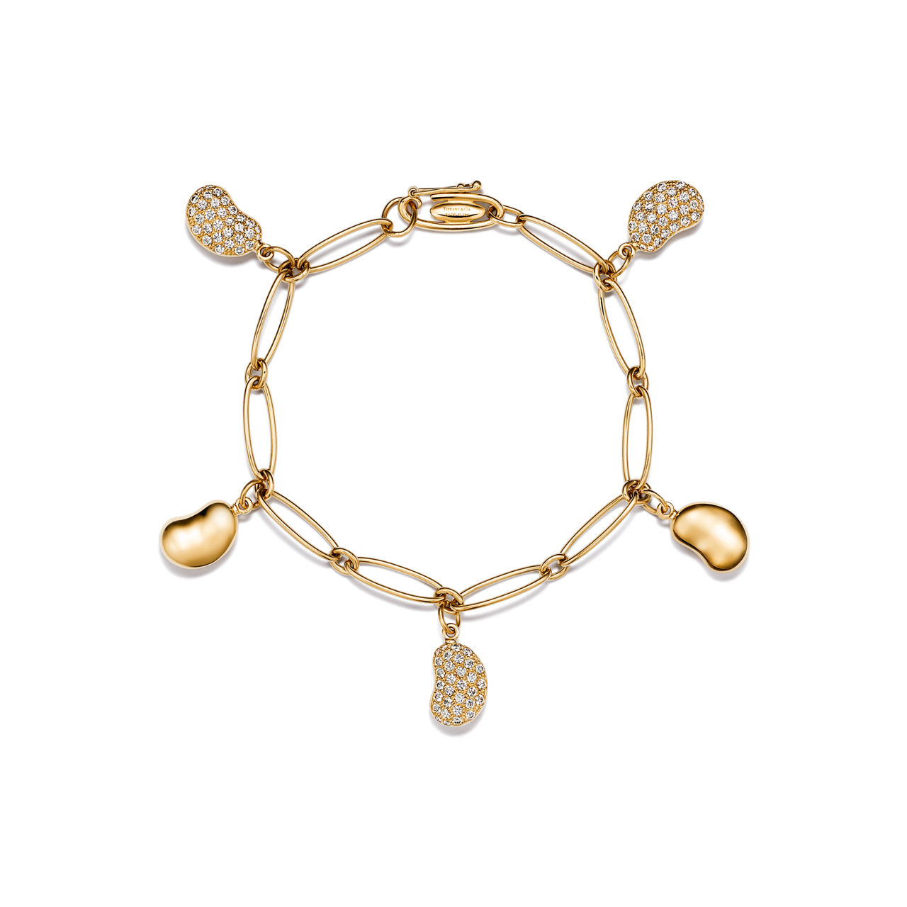 Bracelet in Yellow Gold with Pavé Diamonds