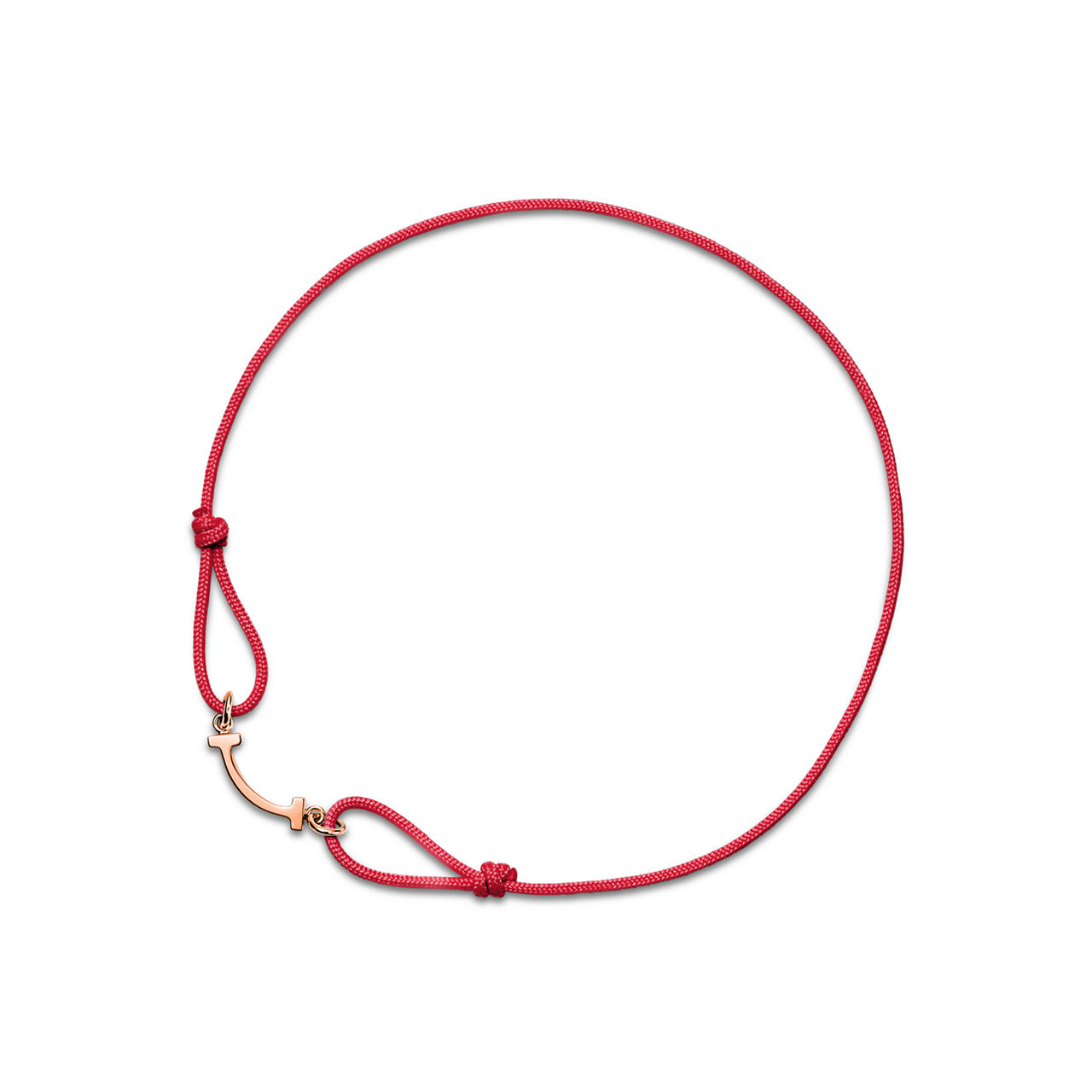 Smile Bracelet in Rose Gold on a Blue Cord