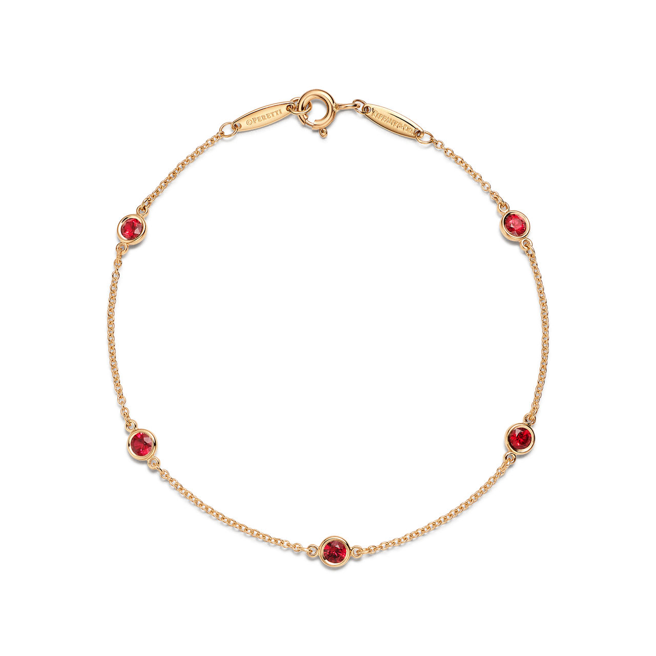Color by the Yard Bracelet in Yellow Gold with Rubies