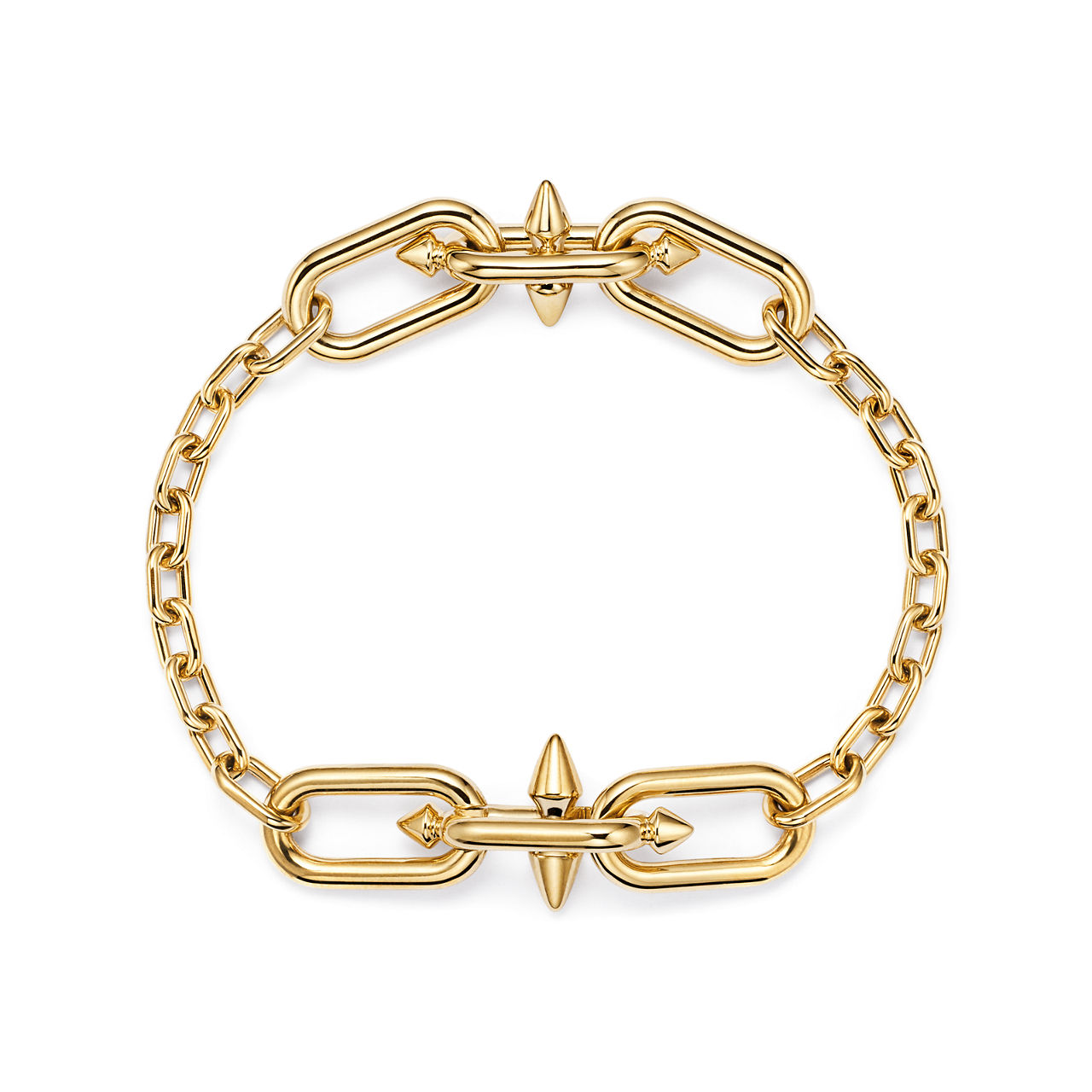 Medium Link Station Bracelet in Gold
