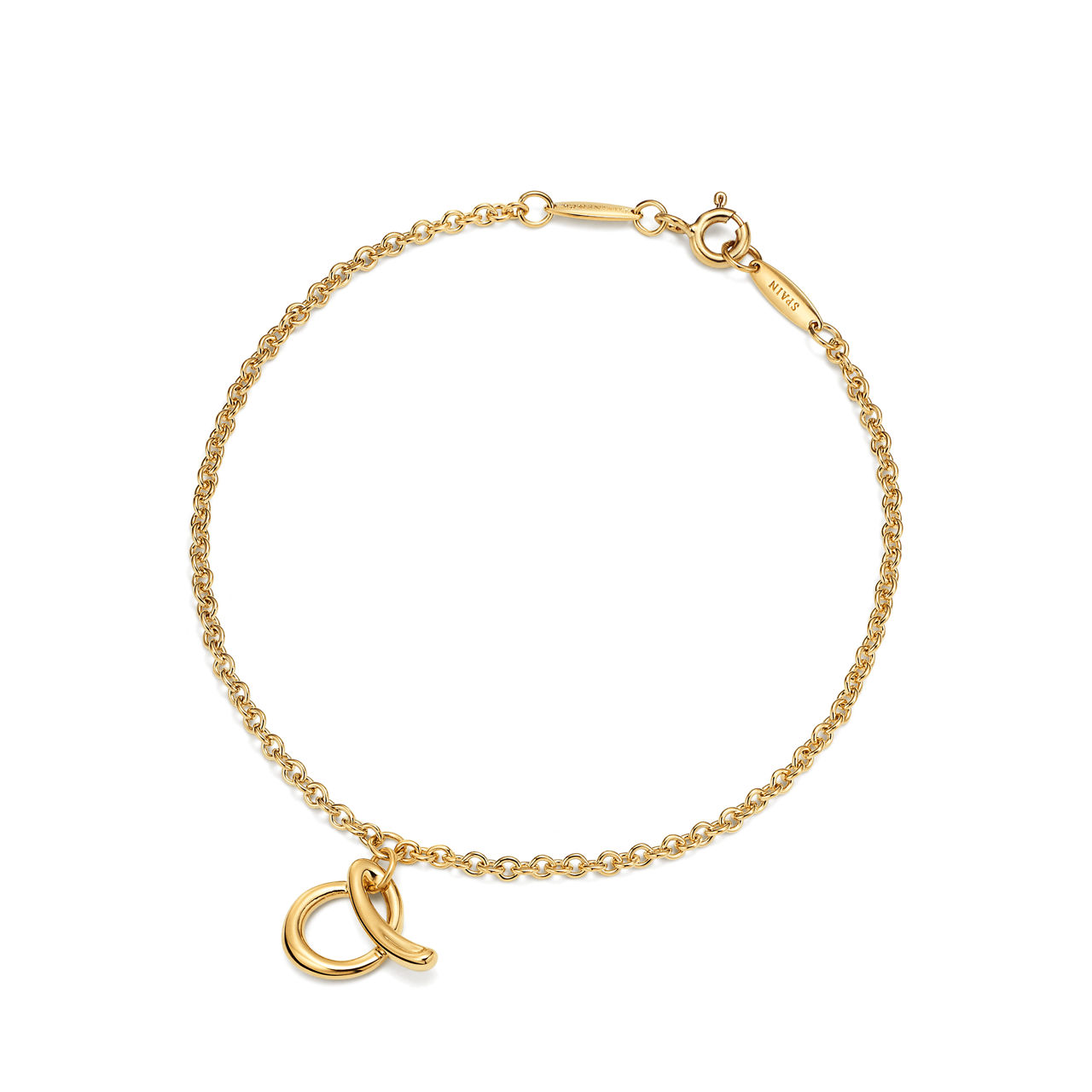 Mini Alphabet Bracelet in Yellow Gold