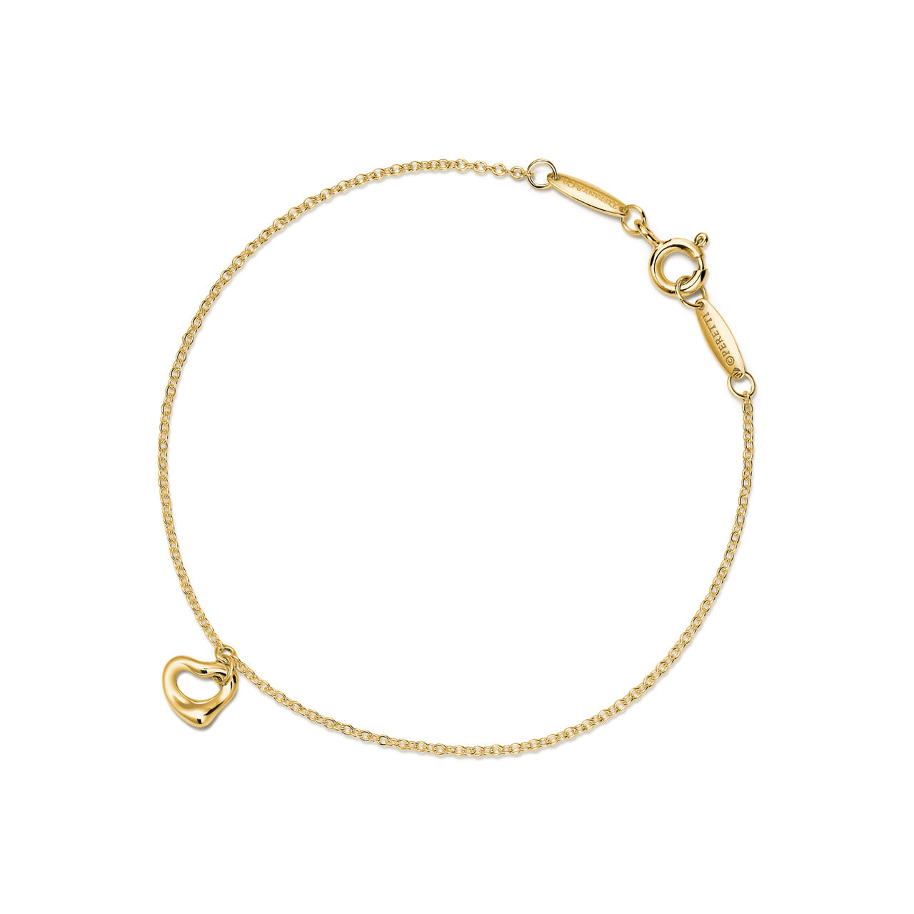 Open Heart Bracelet in Yellow Gold