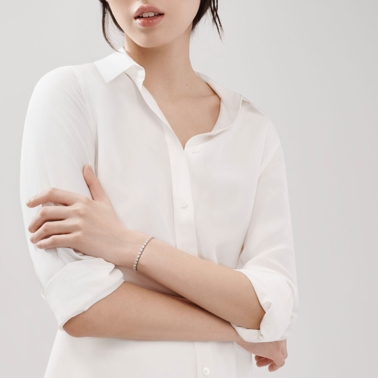 Tennis Bracelet in Platinum with Diamonds