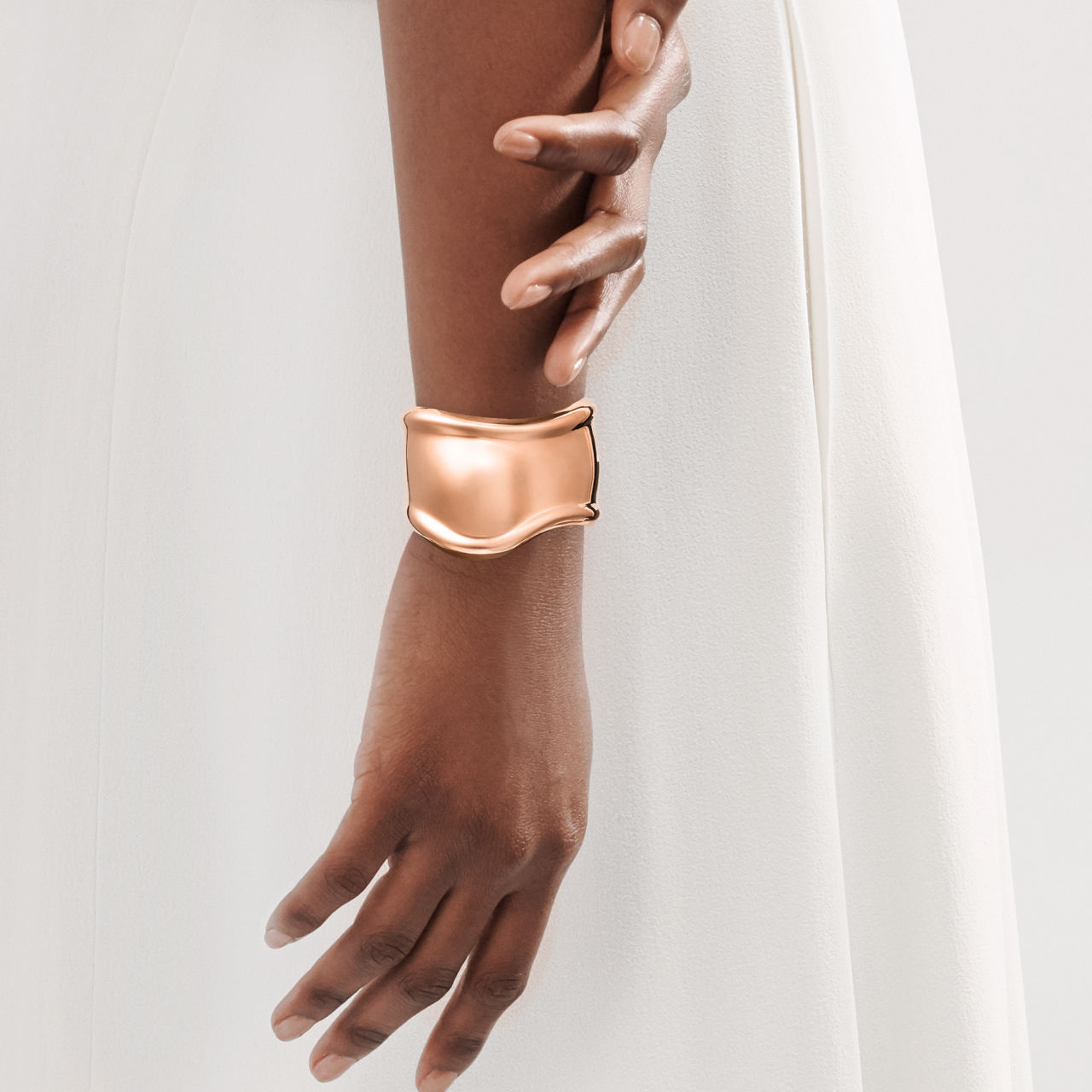 Small Bone Cuff in 18k Rose Gold