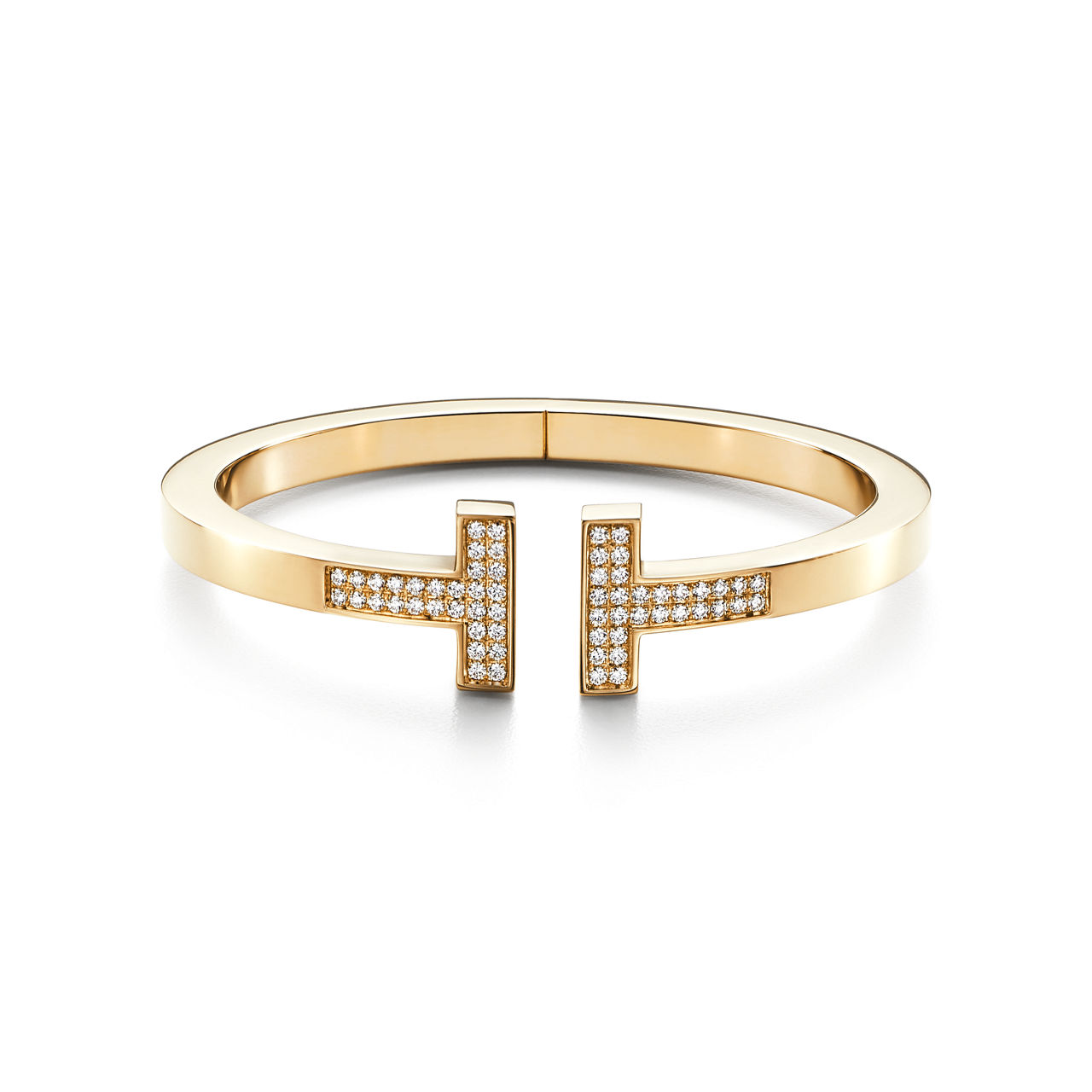 Pavé Diamond Square Bracelet in Yellow Gold