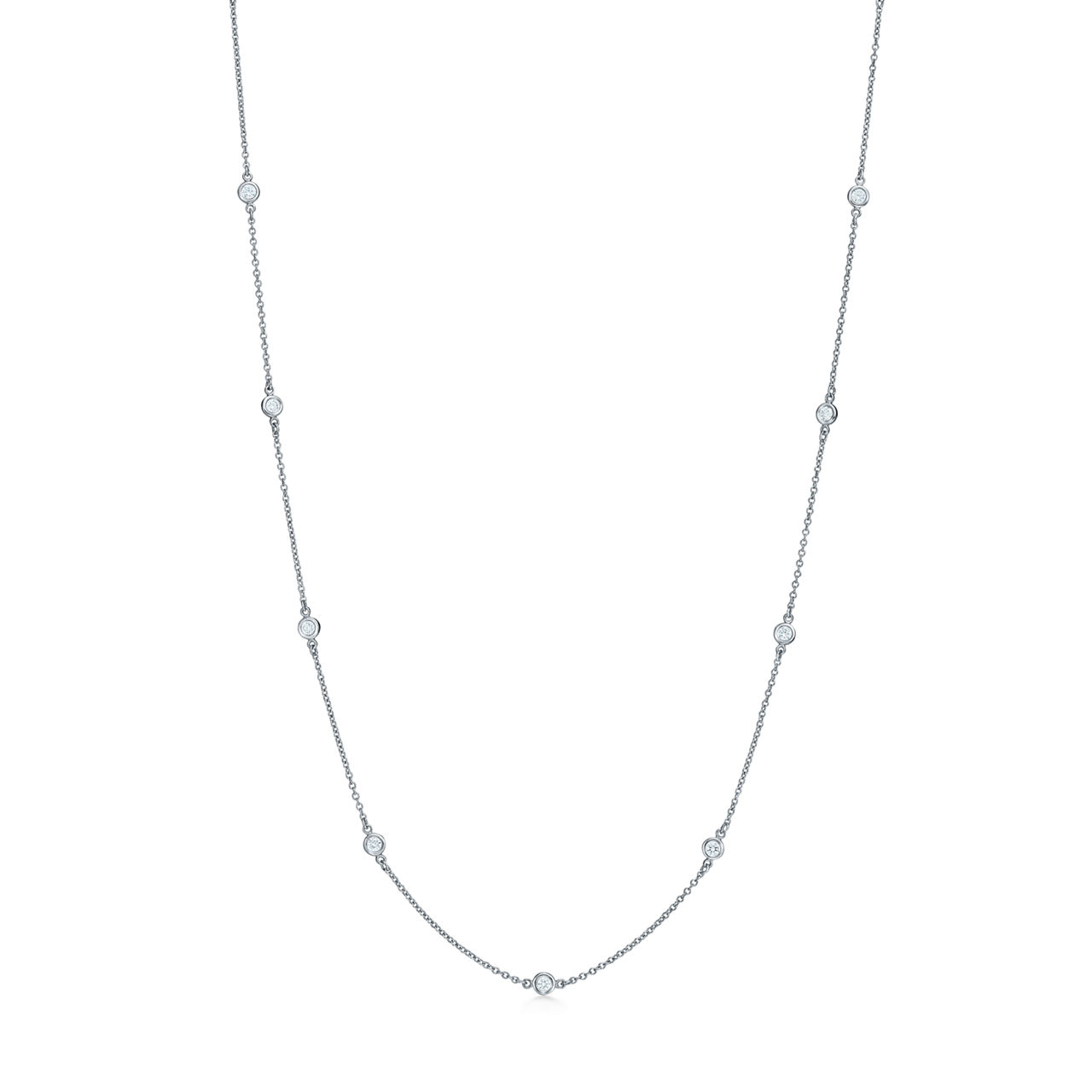 Platinum Necklace with Round Brilliant Diamonds
