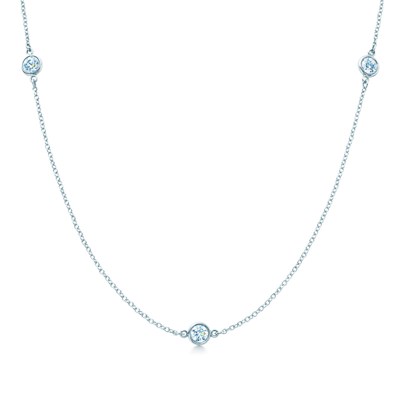 Platinum Necklace with Round Brilliant Diamonds