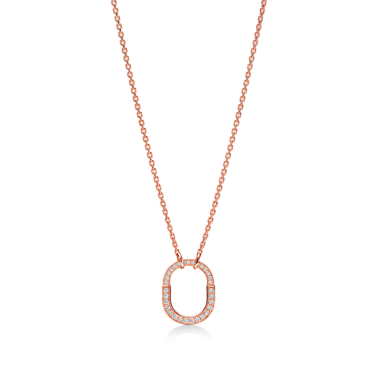 Small Lock Pendant in Yellow Gold with Pavé Diamonds