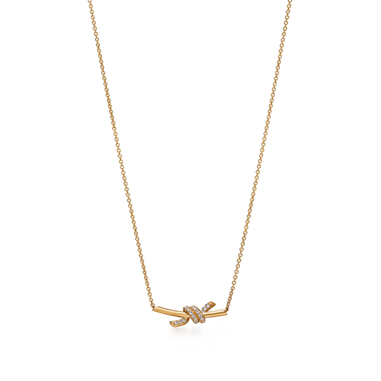 Small Pendant in Yellow Gold with Diamonds