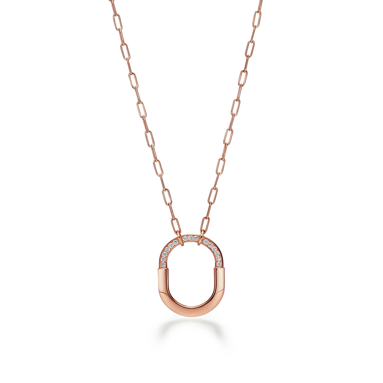 Pendant in Yellow Gold with Diamonds, Medium
