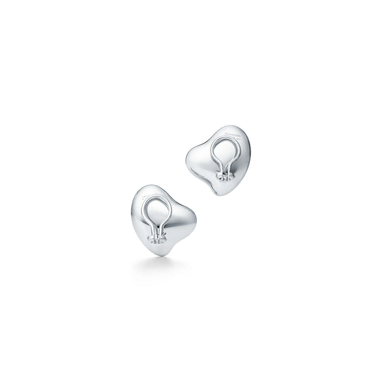 Full Heart Ear Clips in Sterling Silver