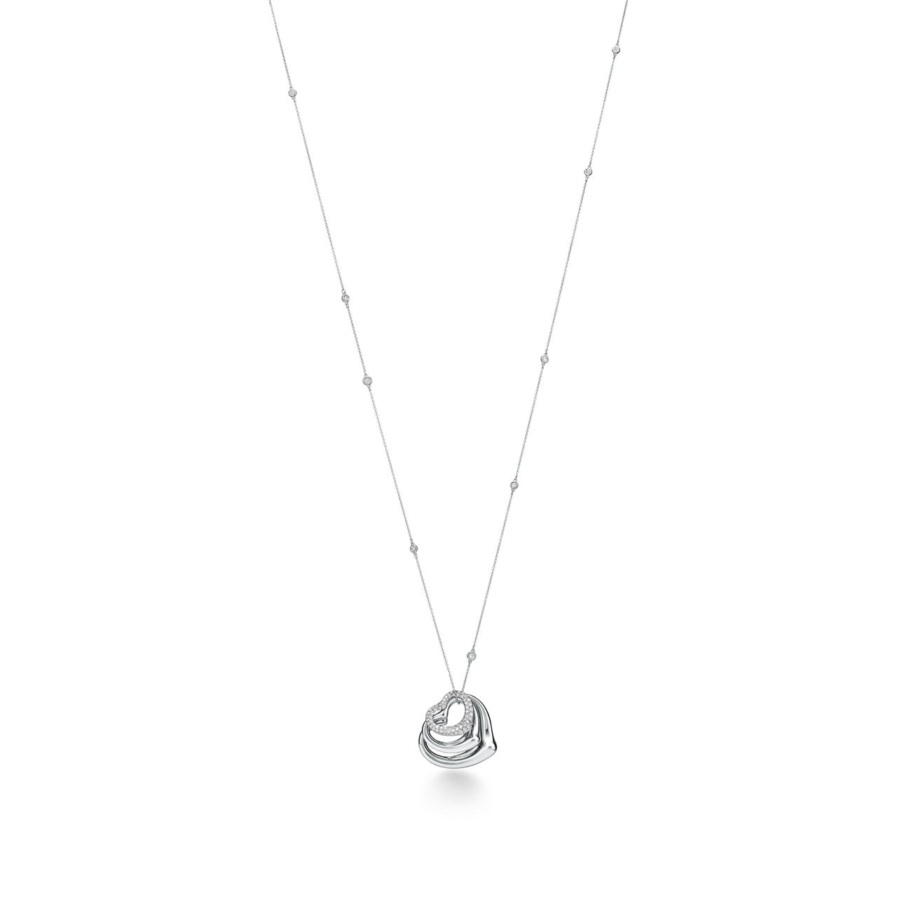 Open Heart and Pendant in Platinum