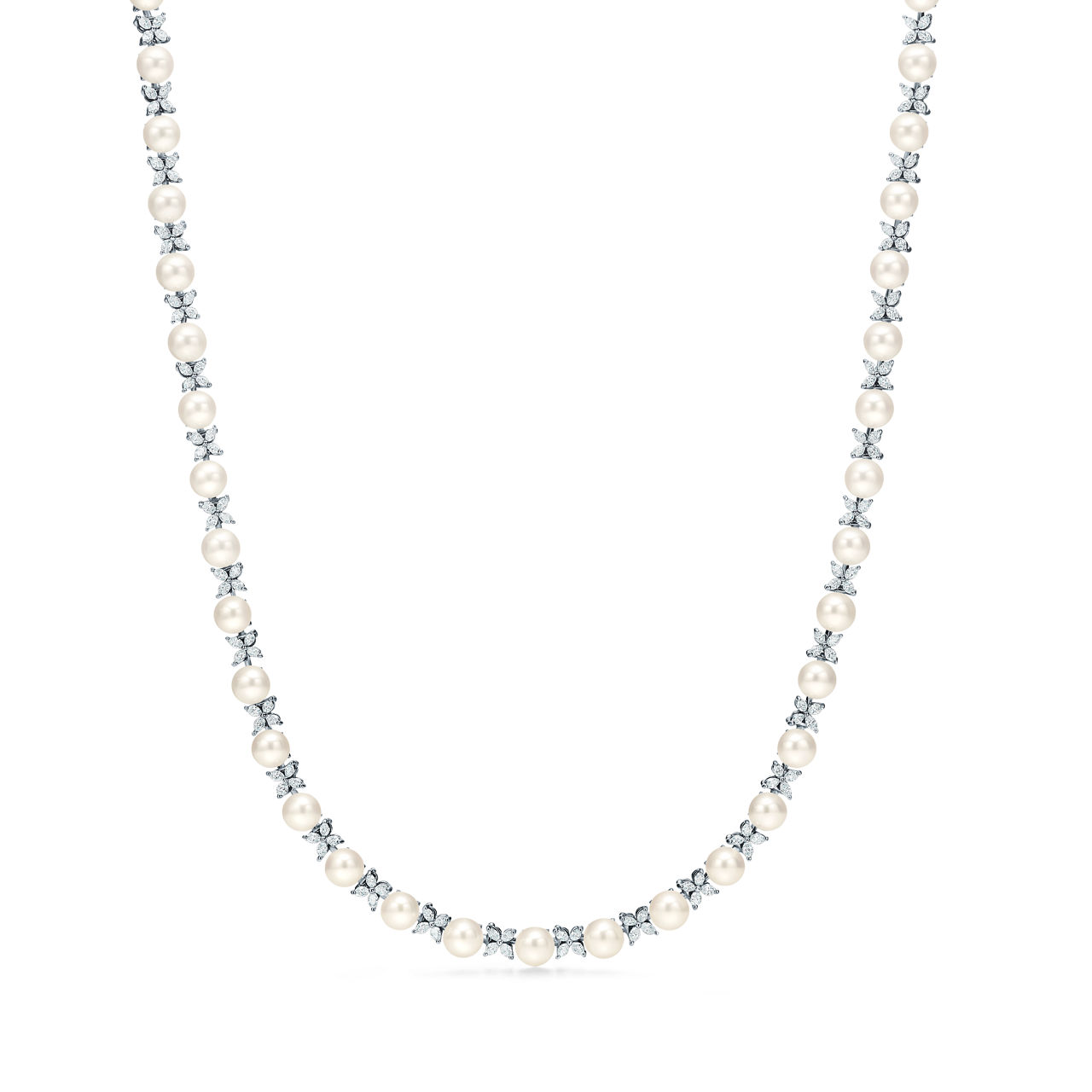 Platinum Pearl and Diamond Necklace