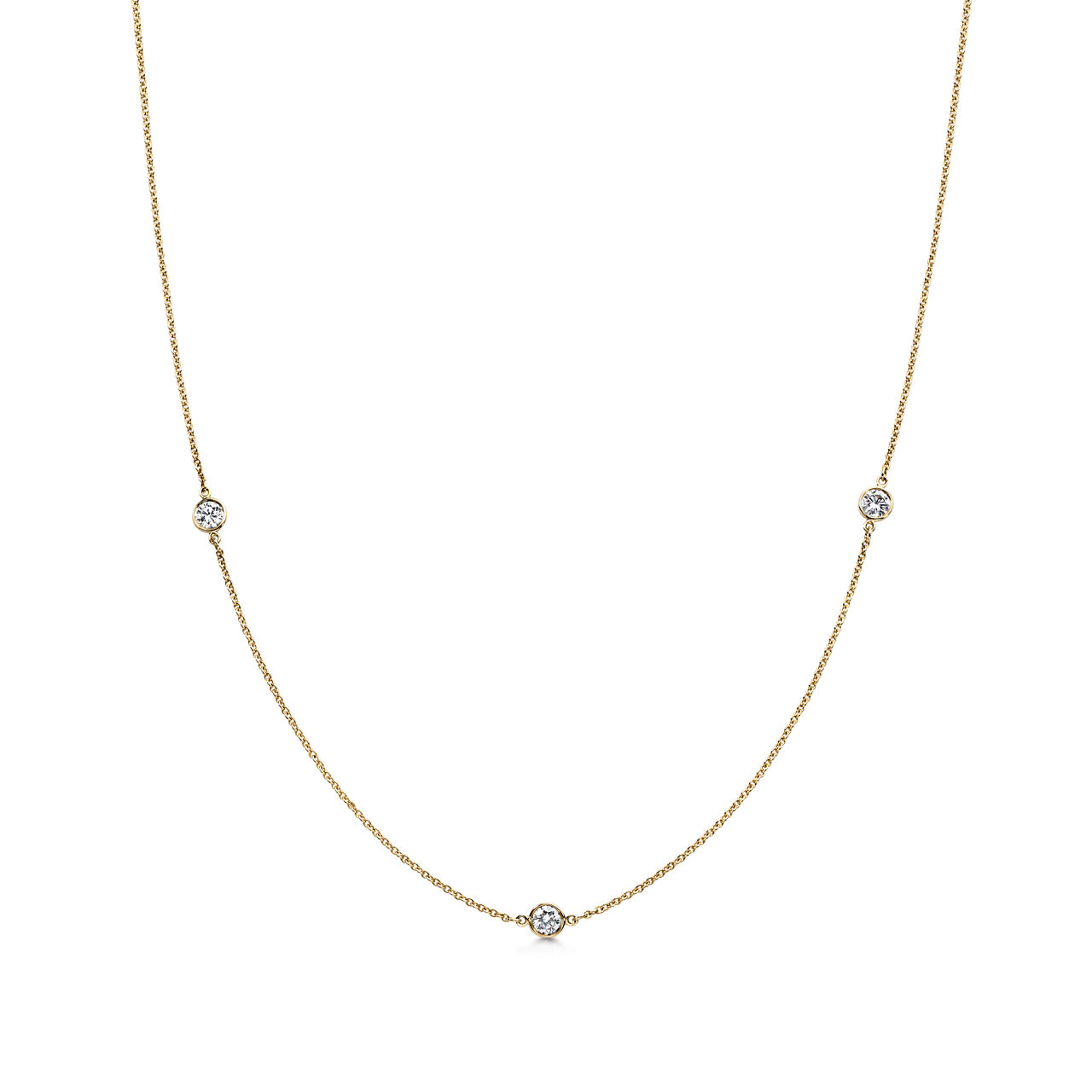 Platinum Necklace with Round Brilliant Diamonds