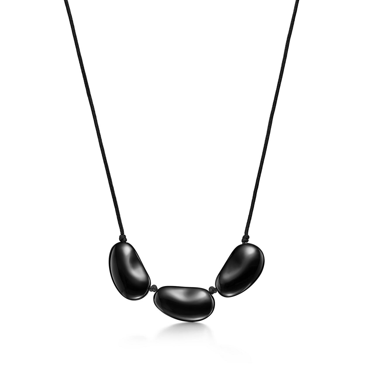 Necklace in Black Lacquer over Japanese Hardwood