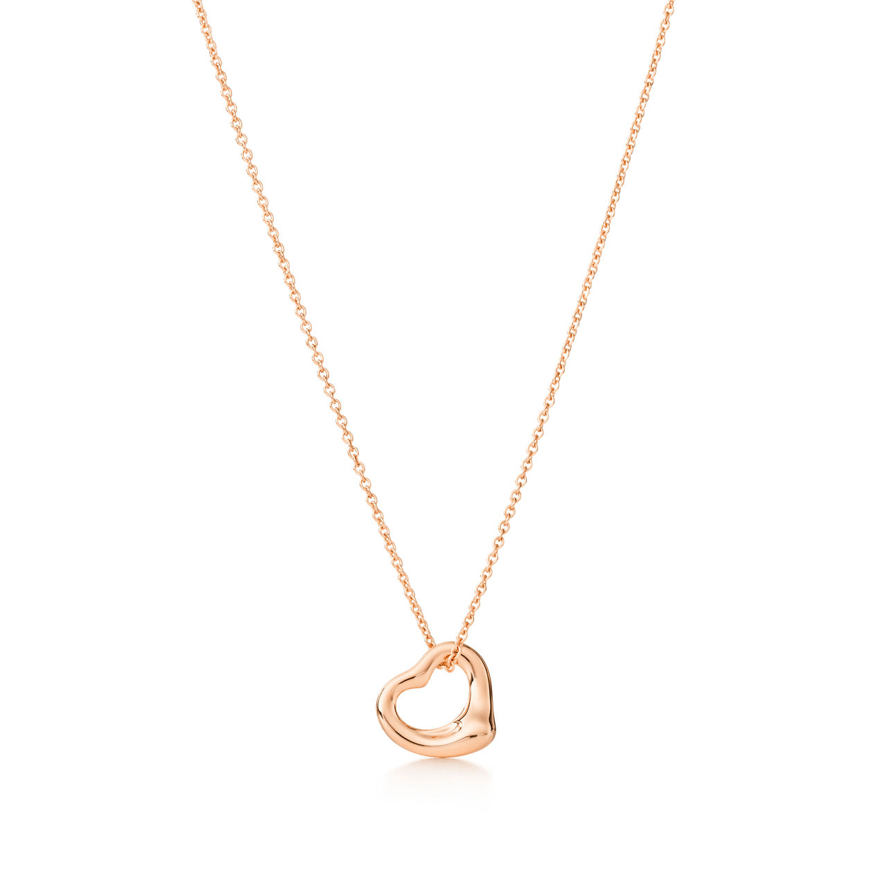 Open Heart Pendant in Yellow Gold, 11 mm