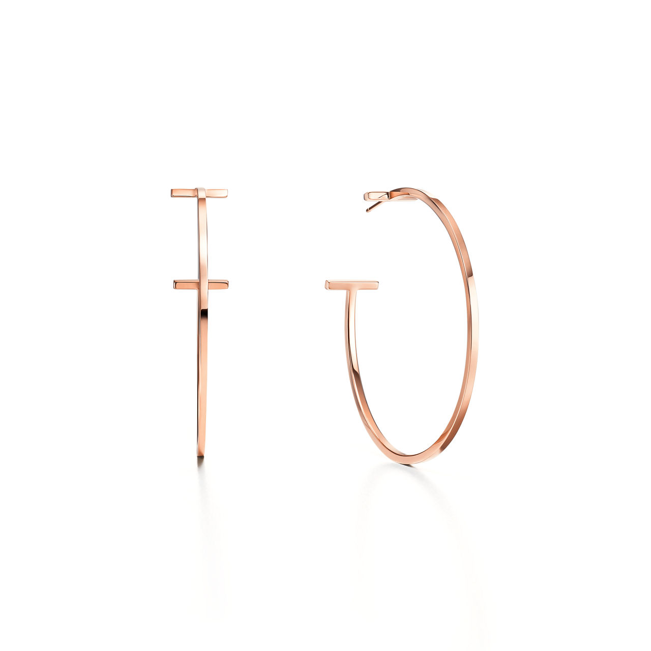 Wire Hoop Earrings in Rose Gold