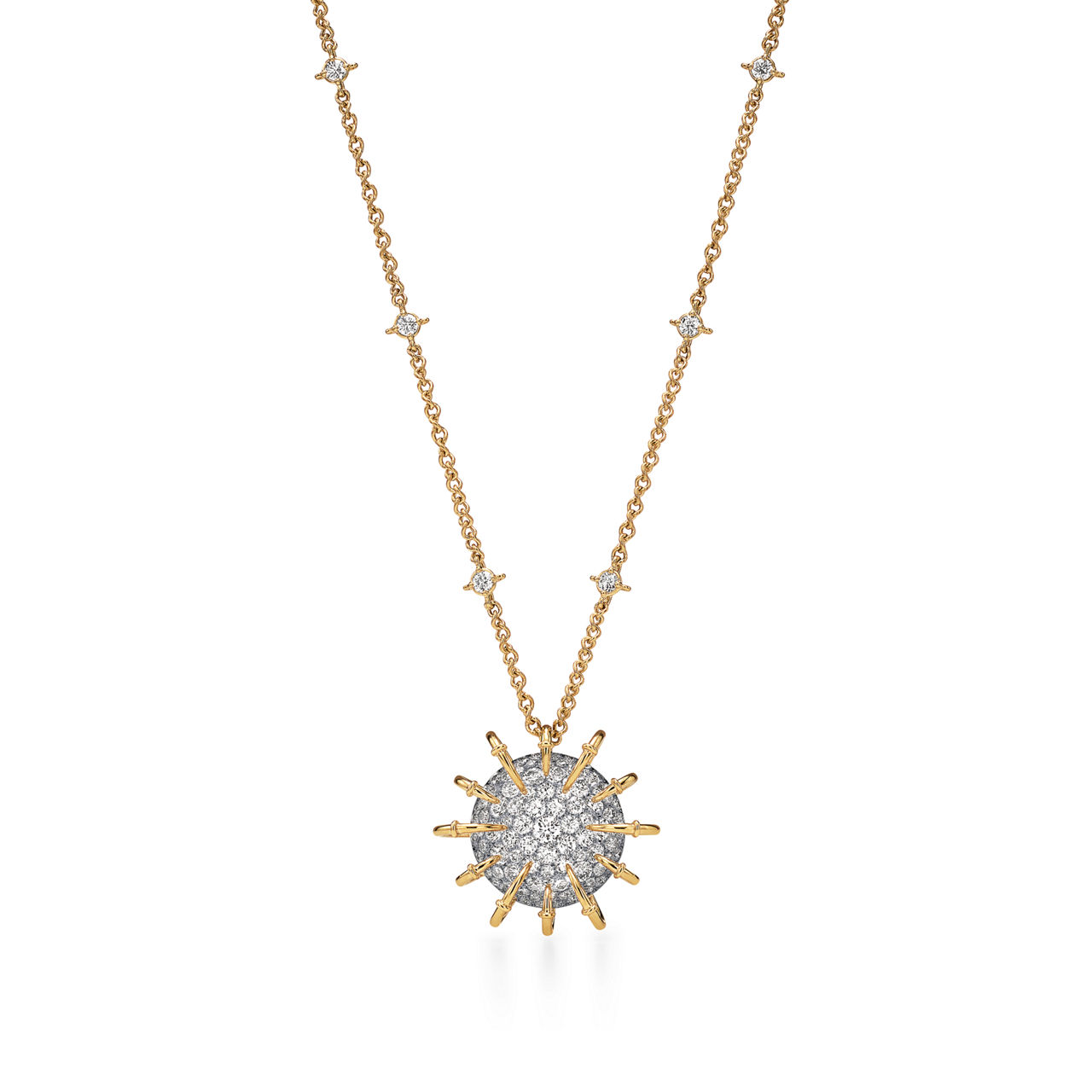 Pendant in Gold and Platinum with Diamonds