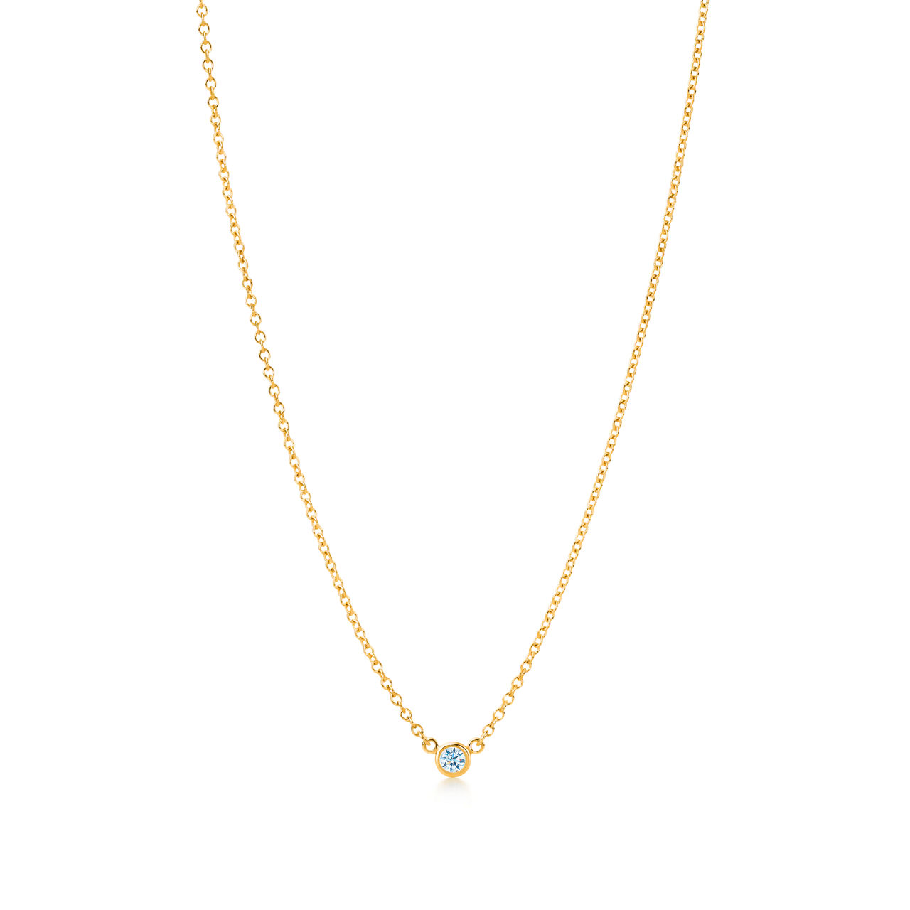 Single Diamond Pendant in Yellow Gold