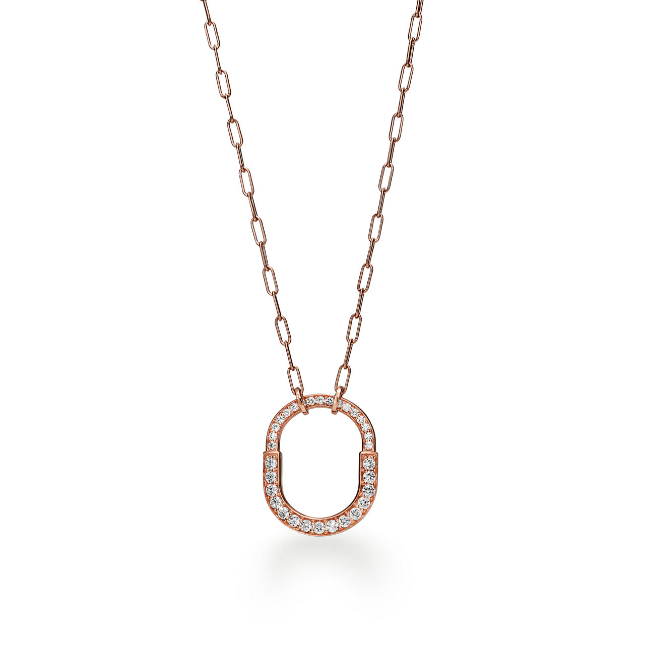 Pendant in White Gold with Pavé Diamonds, Medium
