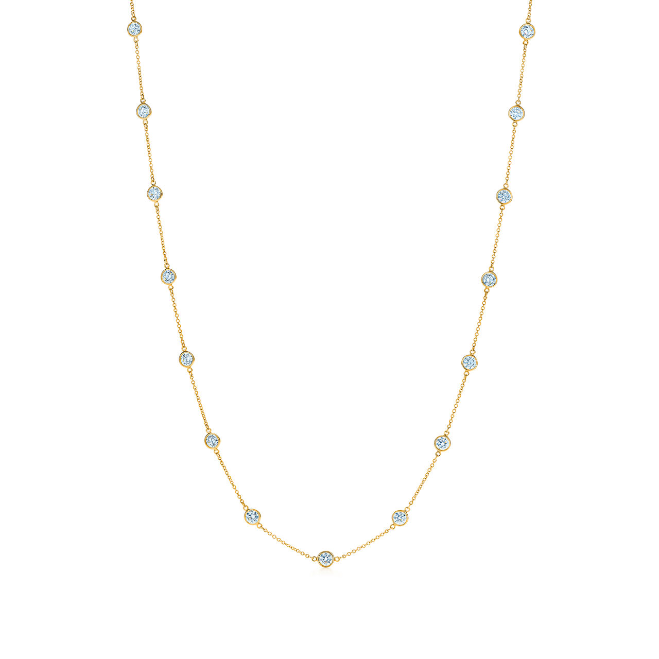 Platinum Necklace with Round Brilliant Diamonds