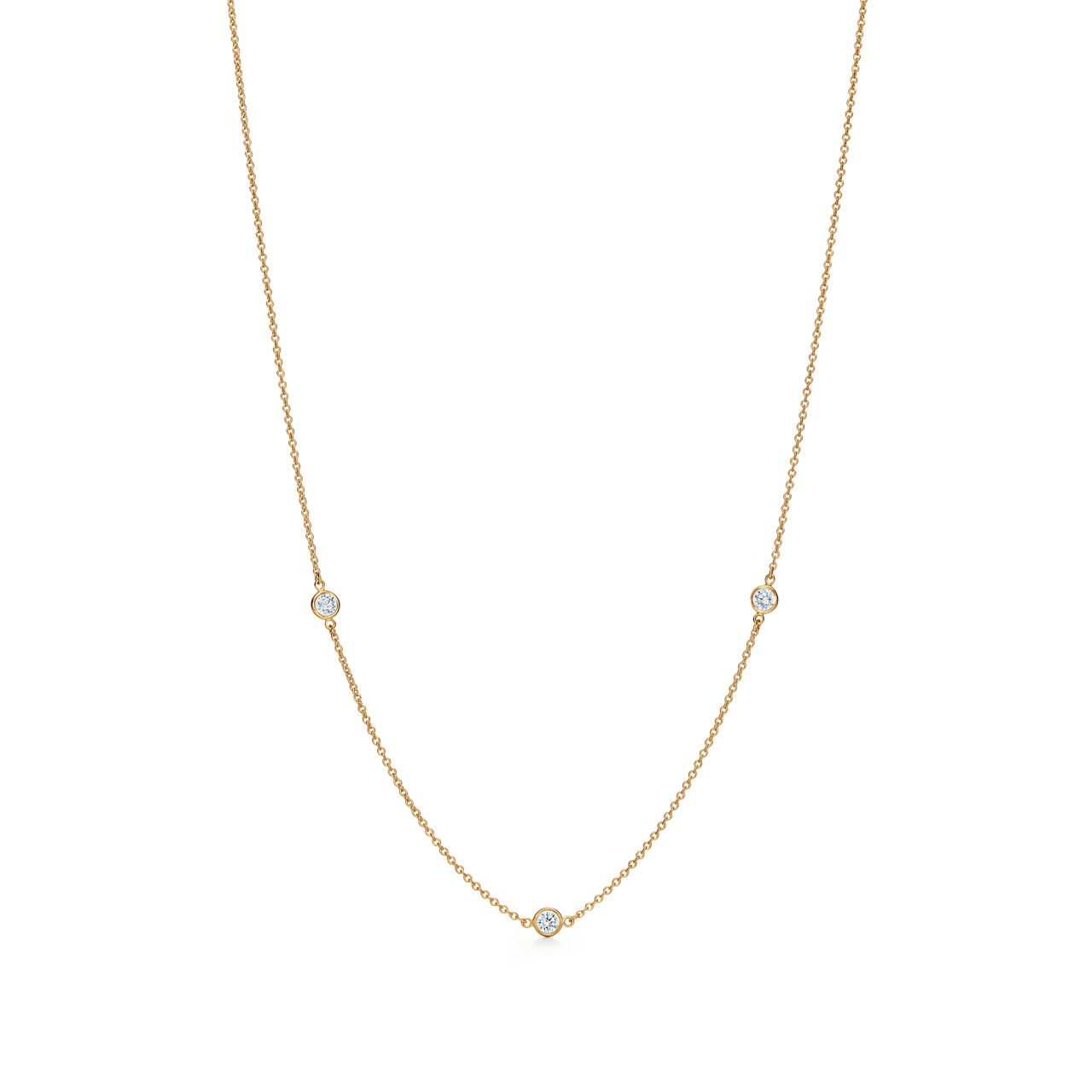 Triple Diamond Platinum Necklace