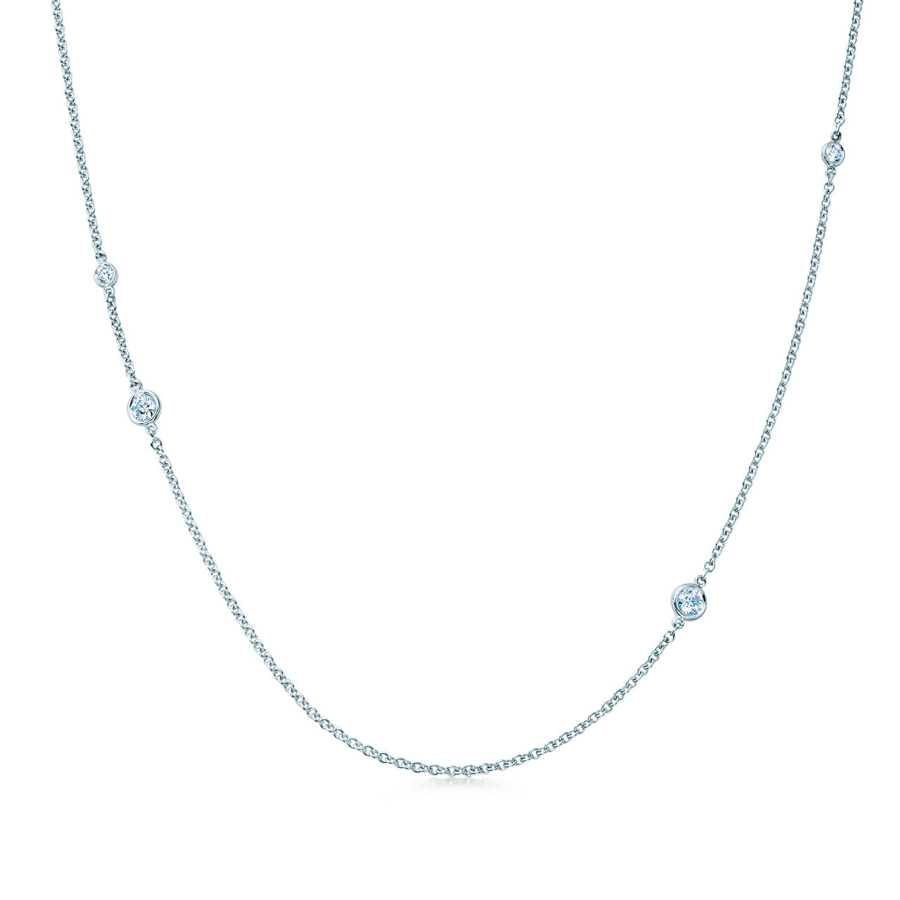 Platinum Sprinkle Necklace with Round Brilliant Diamonds
