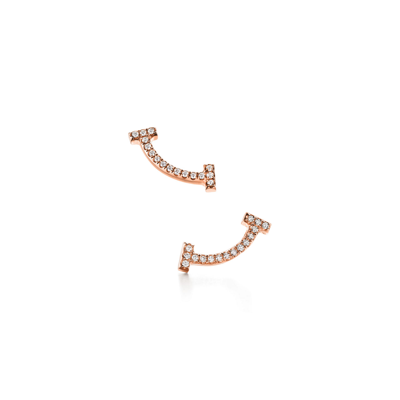Smile Mini Earrings in Rose Gold with Diamonds