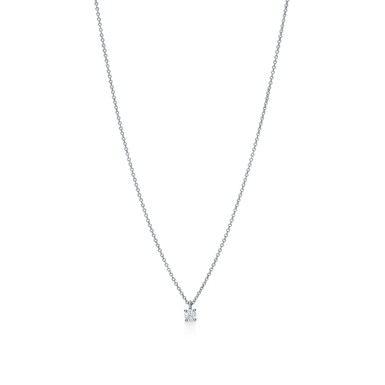 Platinum Round Brilliant Diamond Pendant Necklace