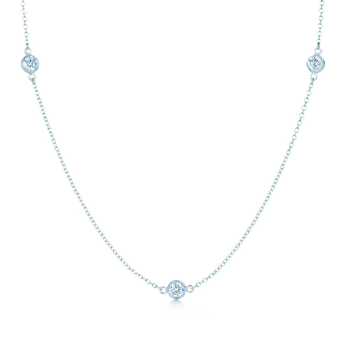 Triple Diamond Platinum Necklace
