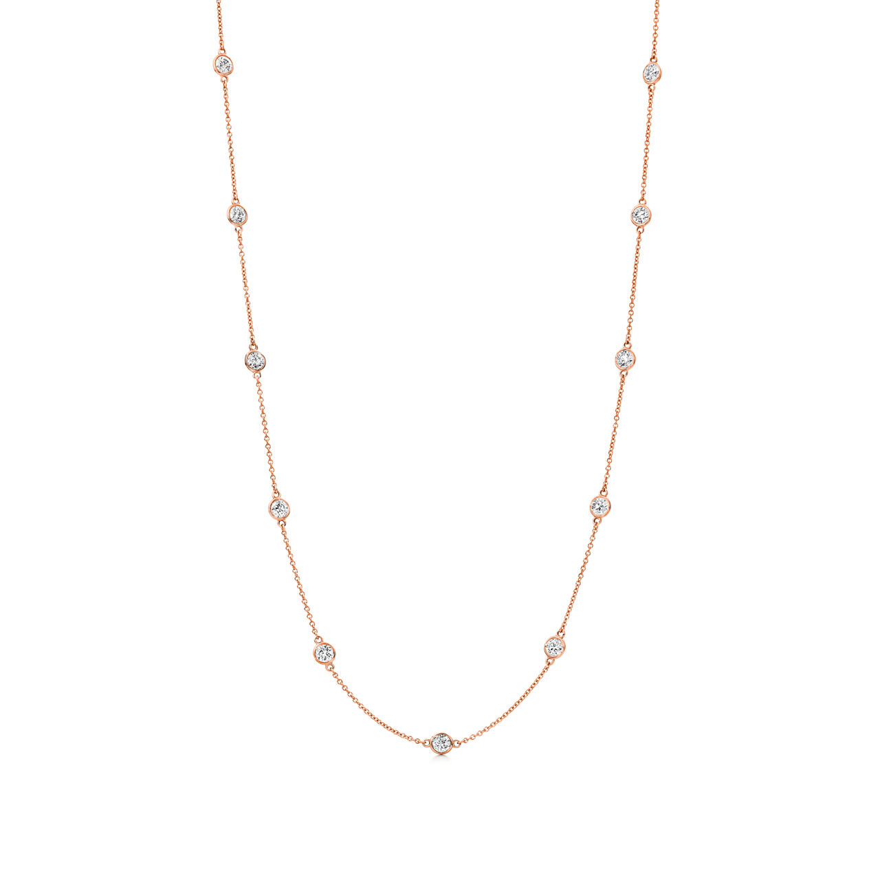 Platinum Necklace with Round Brilliant Diamonds