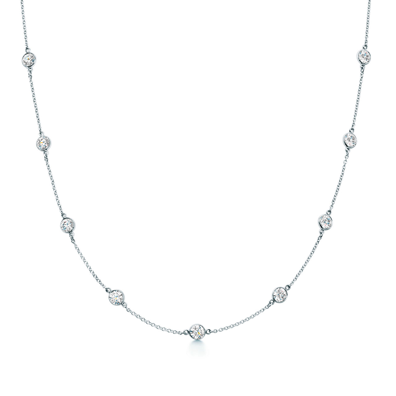 Platinum Necklace with Round Brilliant Diamonds