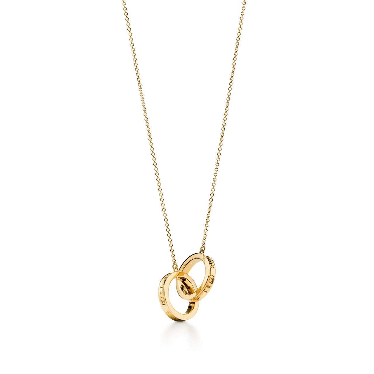 Interlocking Circles Pendant in Yellow Gold, Small