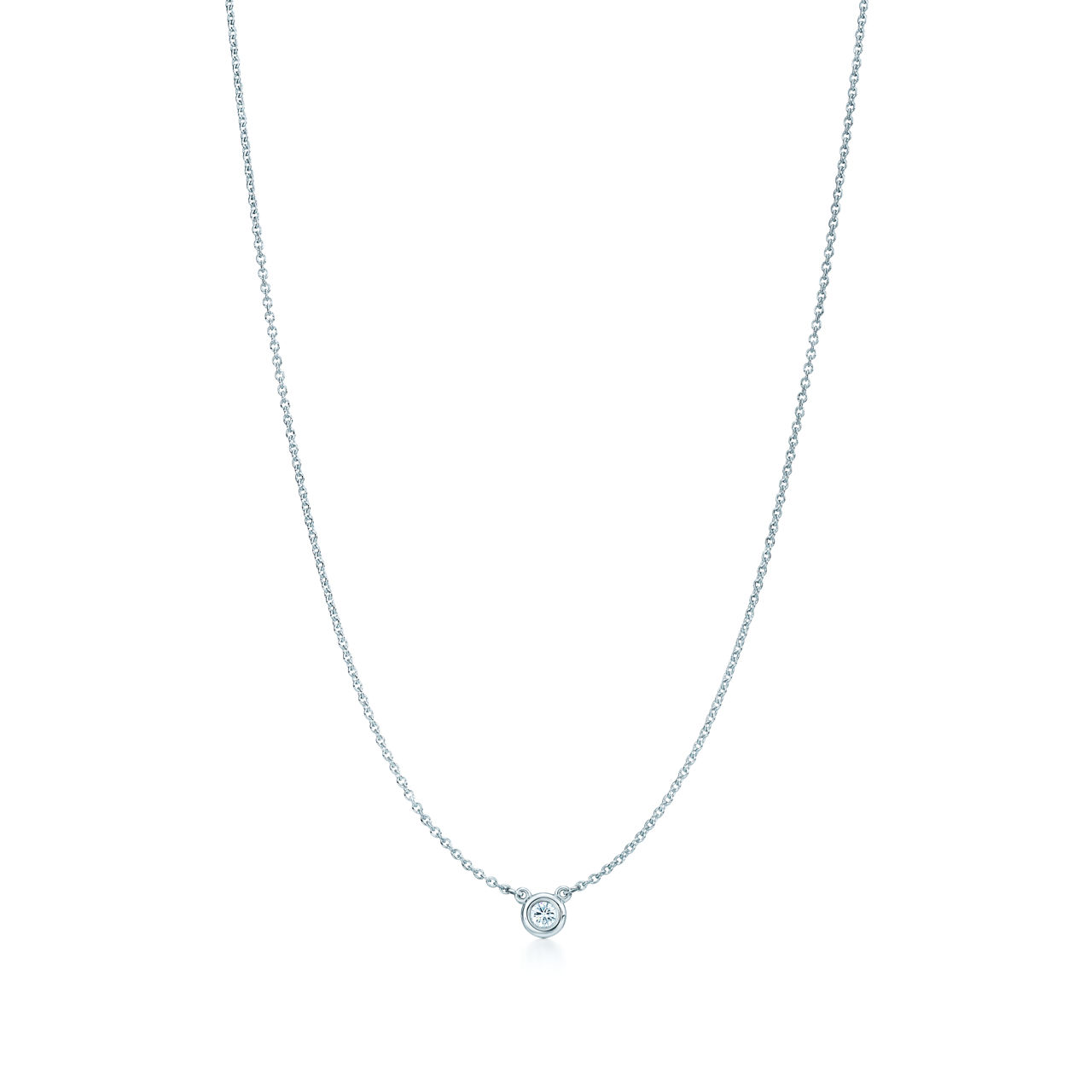 Single Diamond Pendant in Silver