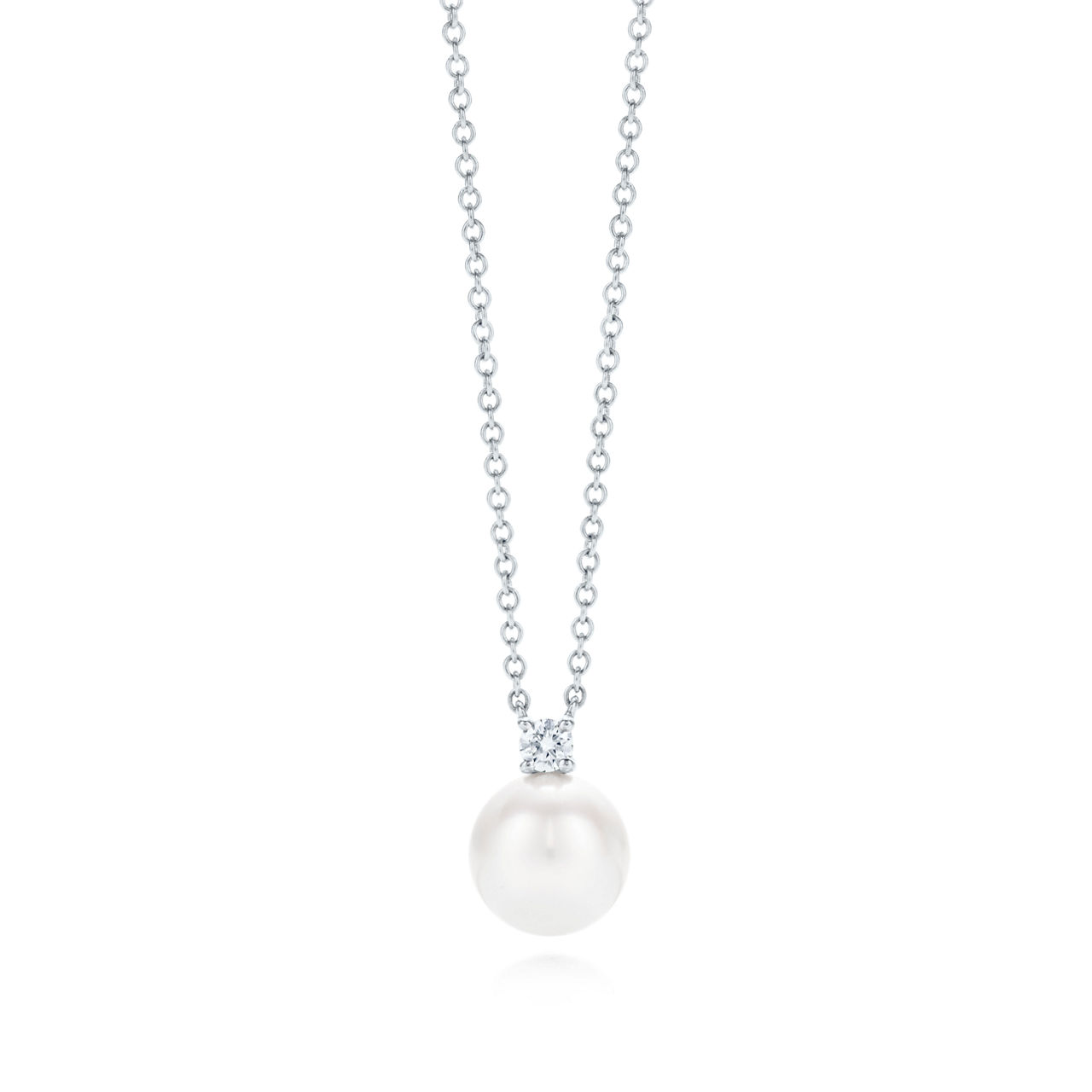 White Gold Pearl & Diamond Pendant