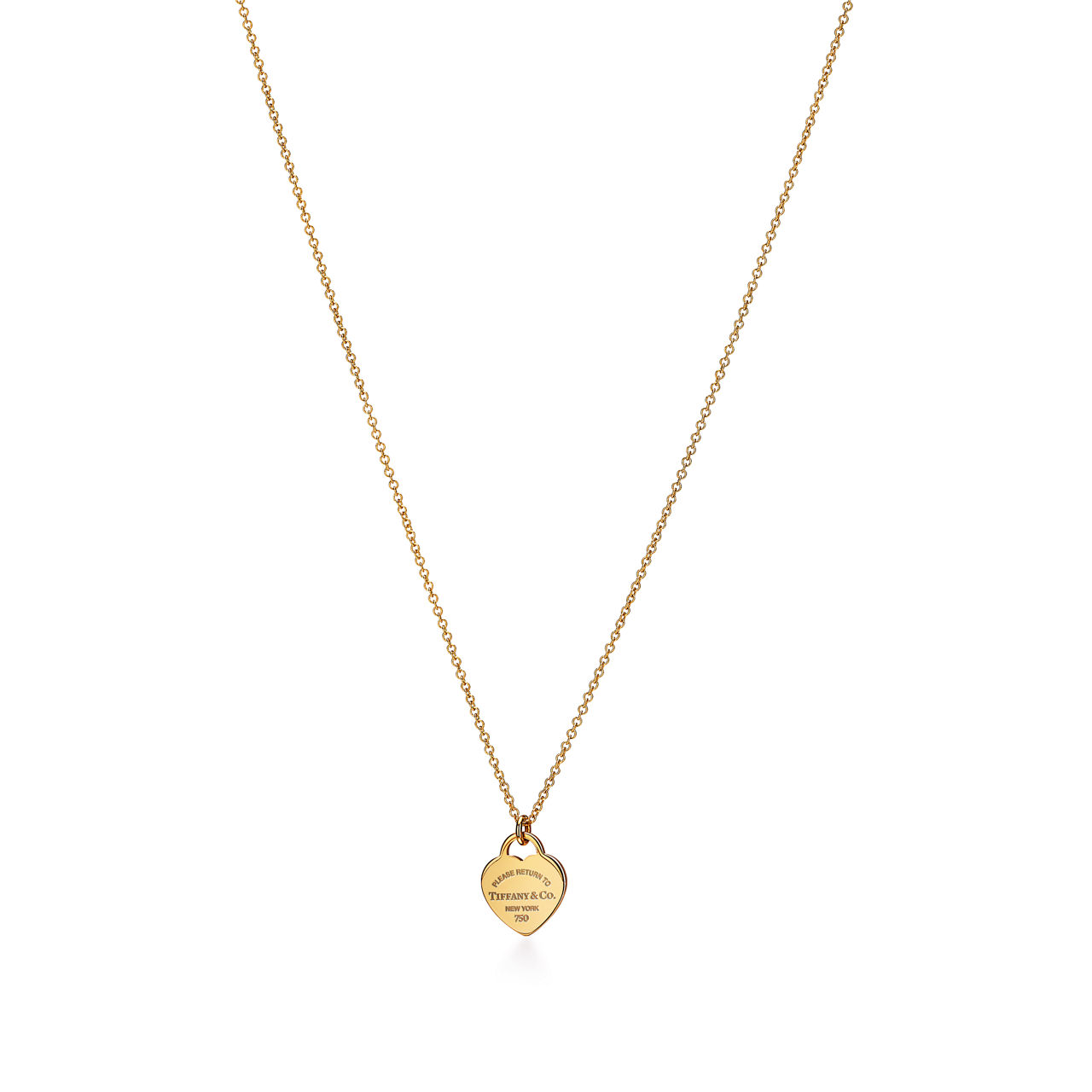 Mini Heart Tag Pendant in Yellow Gold