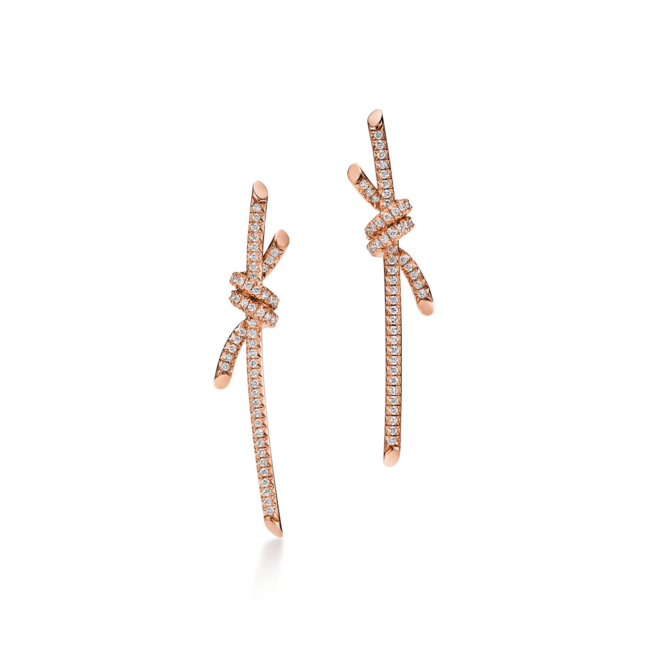 Drop Earrings in Rose Gold with Diamonds