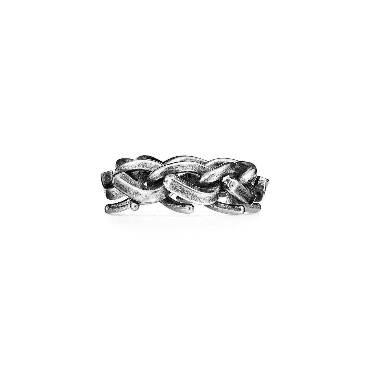 Link Ring in Blackened Sterling Silver