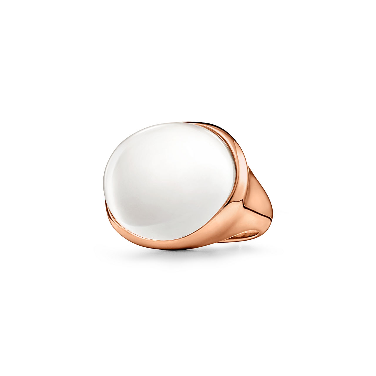 Cabochon Ring in Rose Gold with Rock Crystal