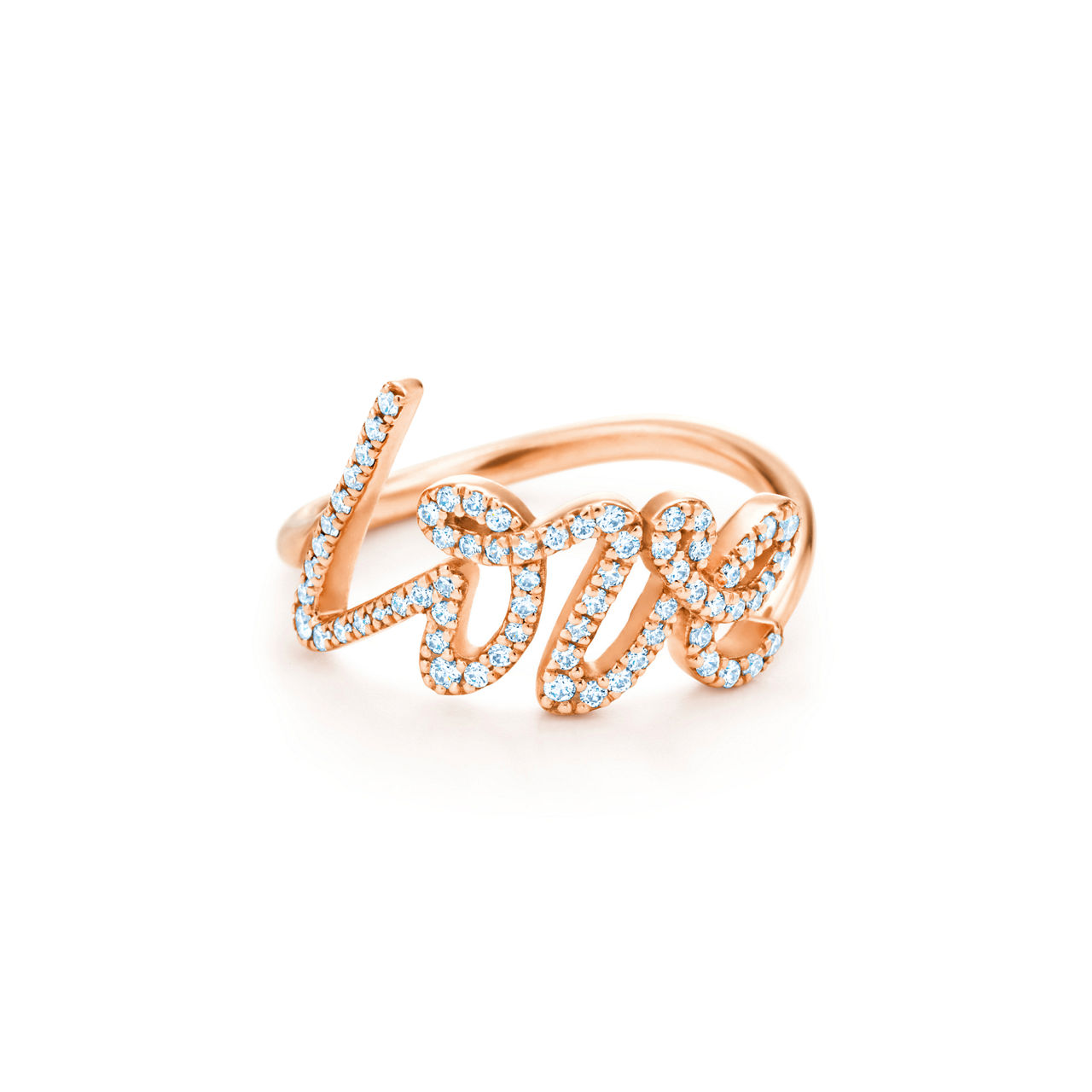 Love Ring in Rose Gold with Diamonds, Small
