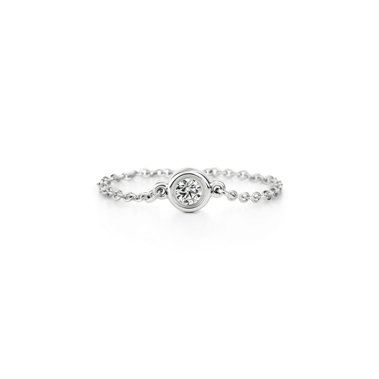 Sterling Silver Ring with Round Brilliant Diamond